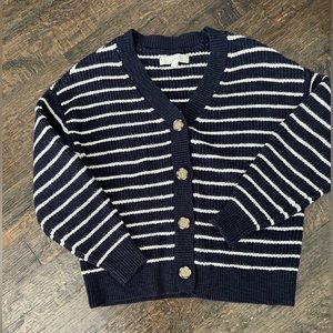 Navy with White Stripes Cardigan